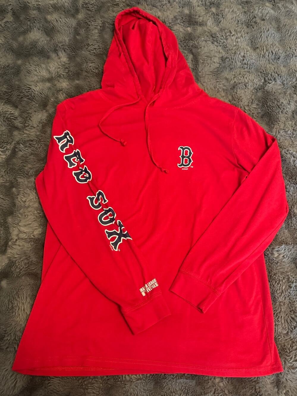 Boston Red Sox Women's Red Hooded Long Sleeve T-Shirt Sz XL MLB